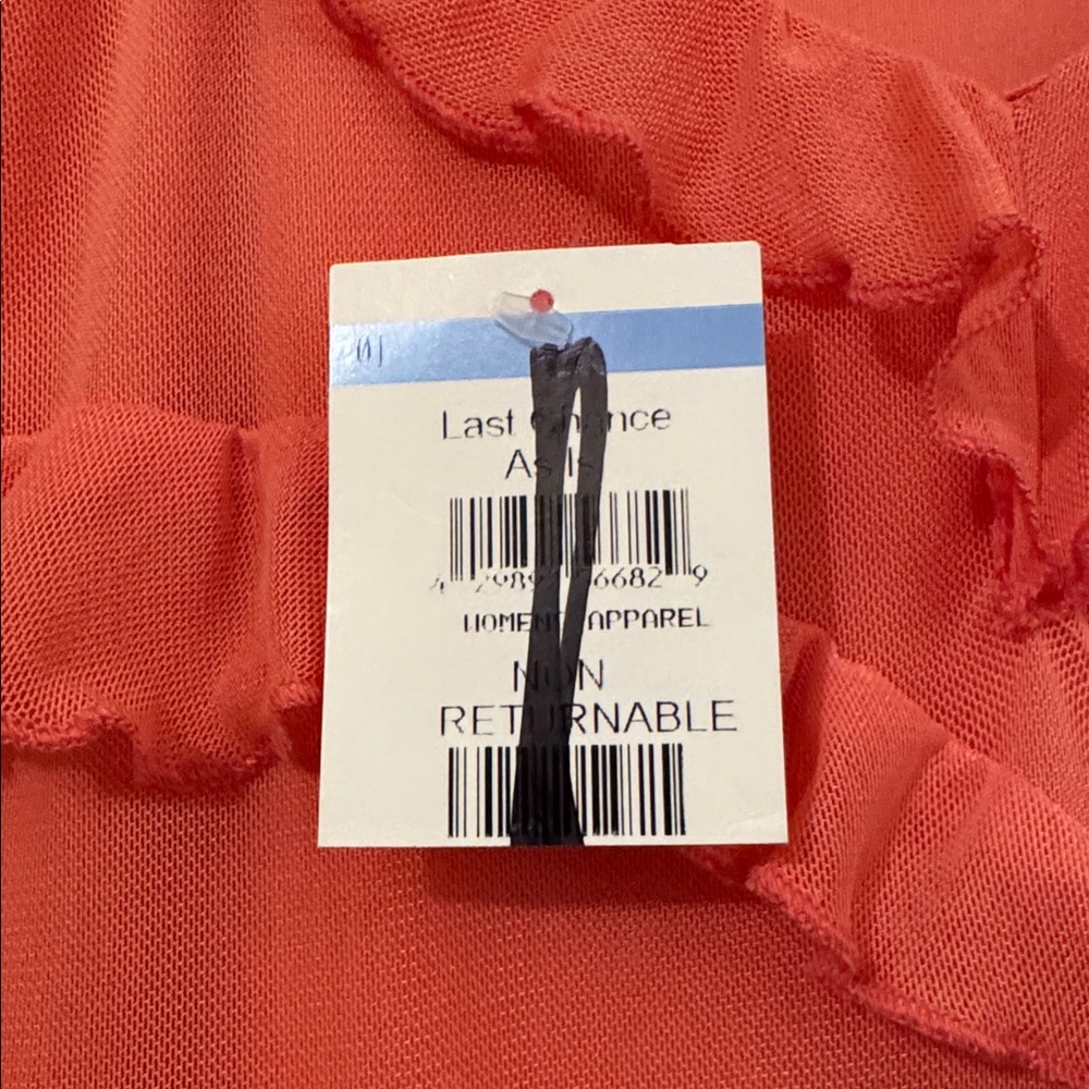 NWT- Princess Polly High Slit Ruffle Dress, Coral, size 8 - Picture 12 of 12
